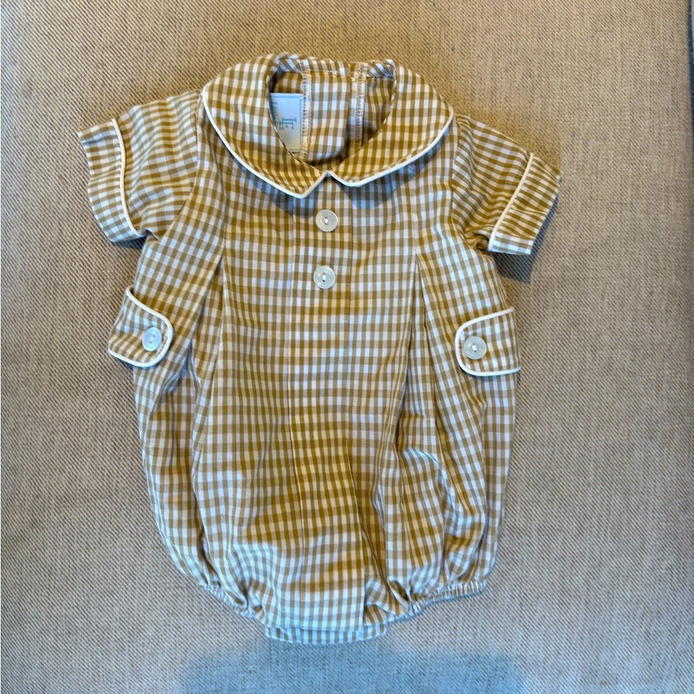 Little English 3m beige Peter Pan collar bubble